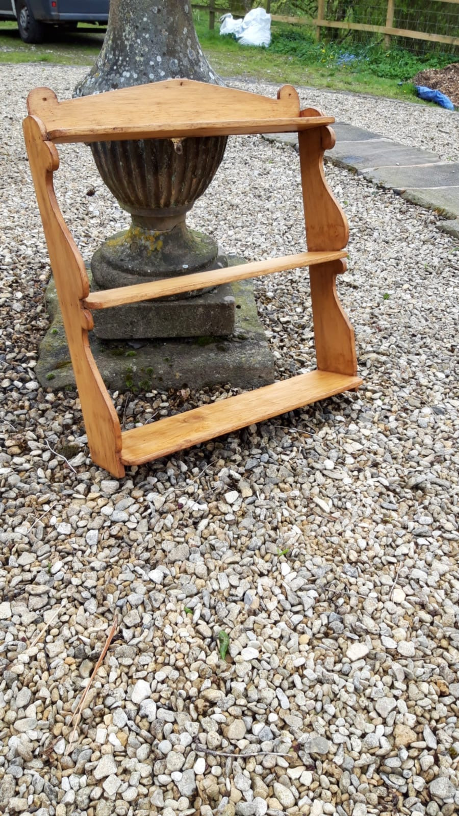 Antique Swedish Pine Wall Shelf c. 1900