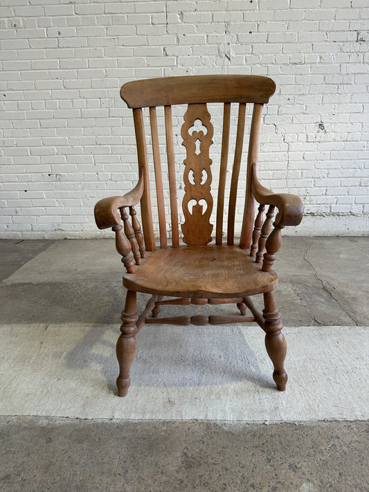 Antique English Grandfather Chair c. 1870