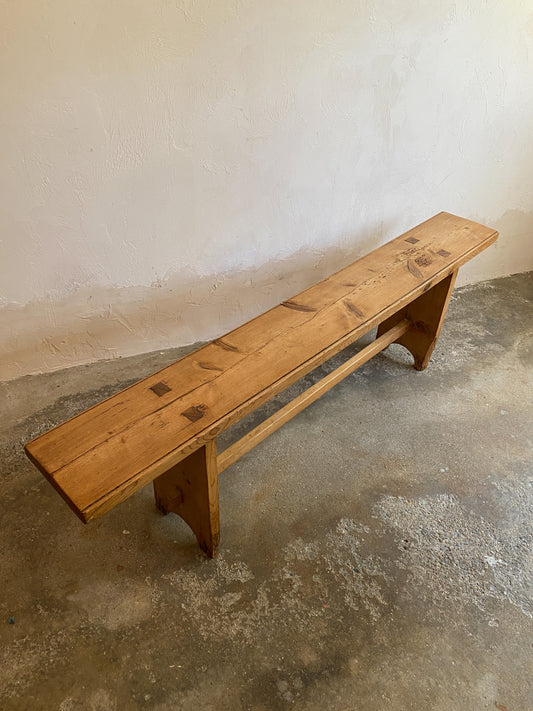 Antique Irish Pine Bench c. 1900