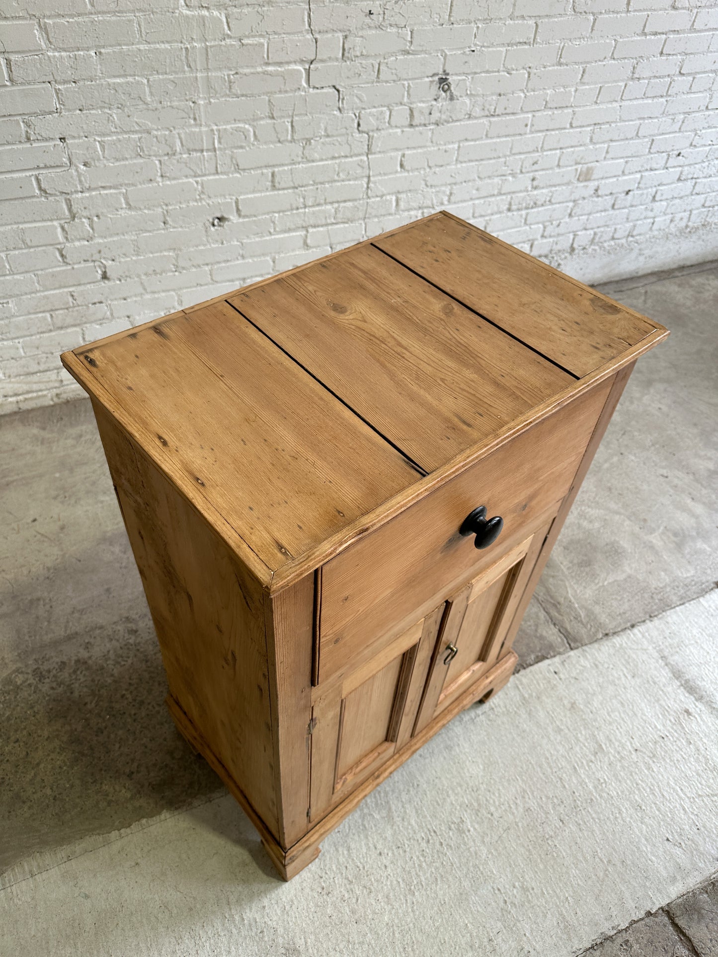 Antique English Pine Single Drawer Cupboard c. 1860