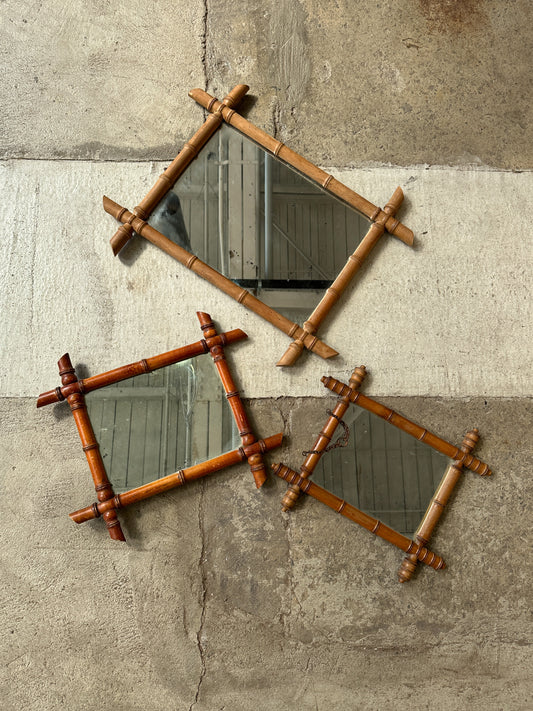 Antique French Faux Bamboo Mirrors