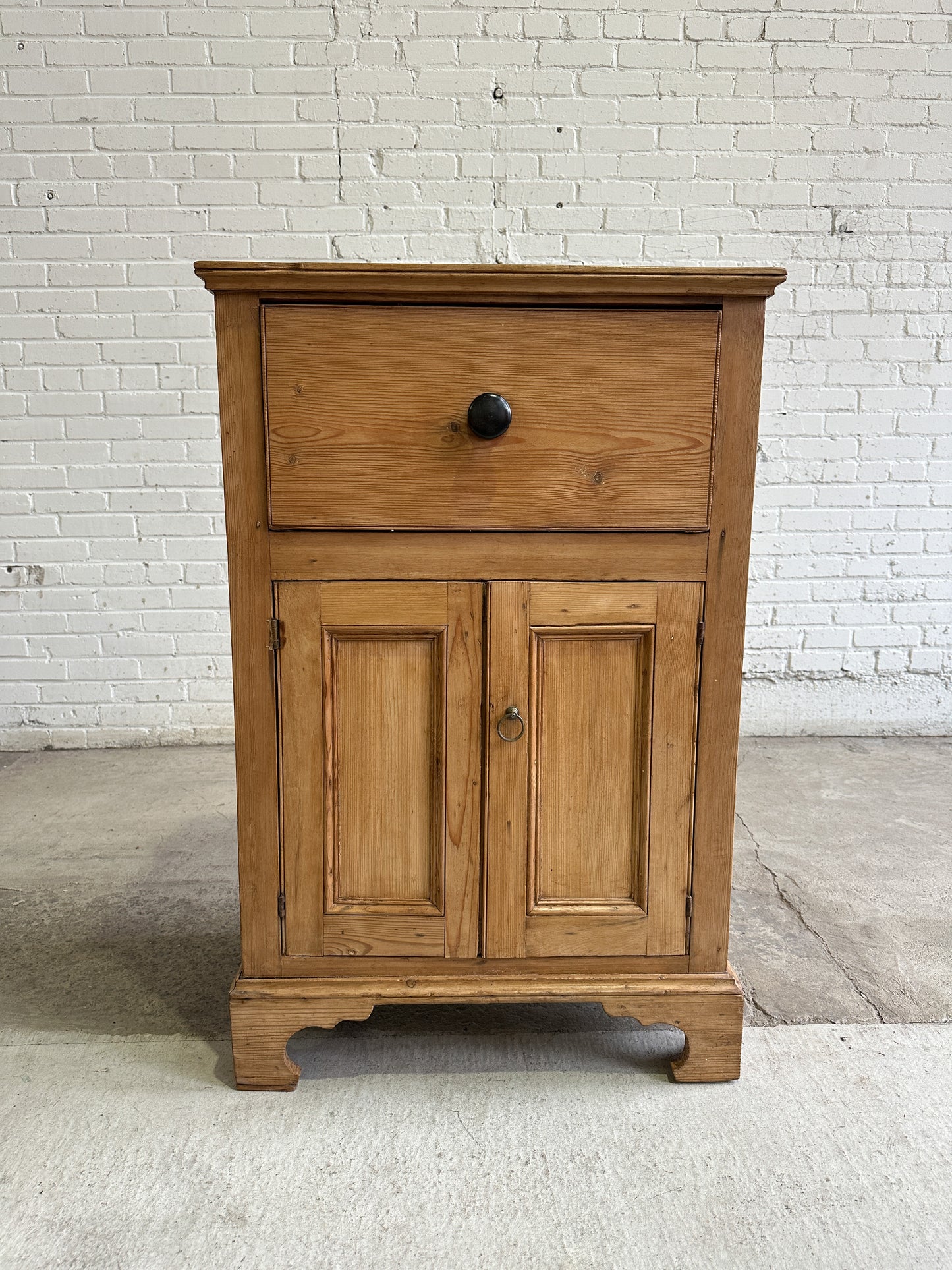 Antique English Pine Single Drawer Cupboard c. 1860