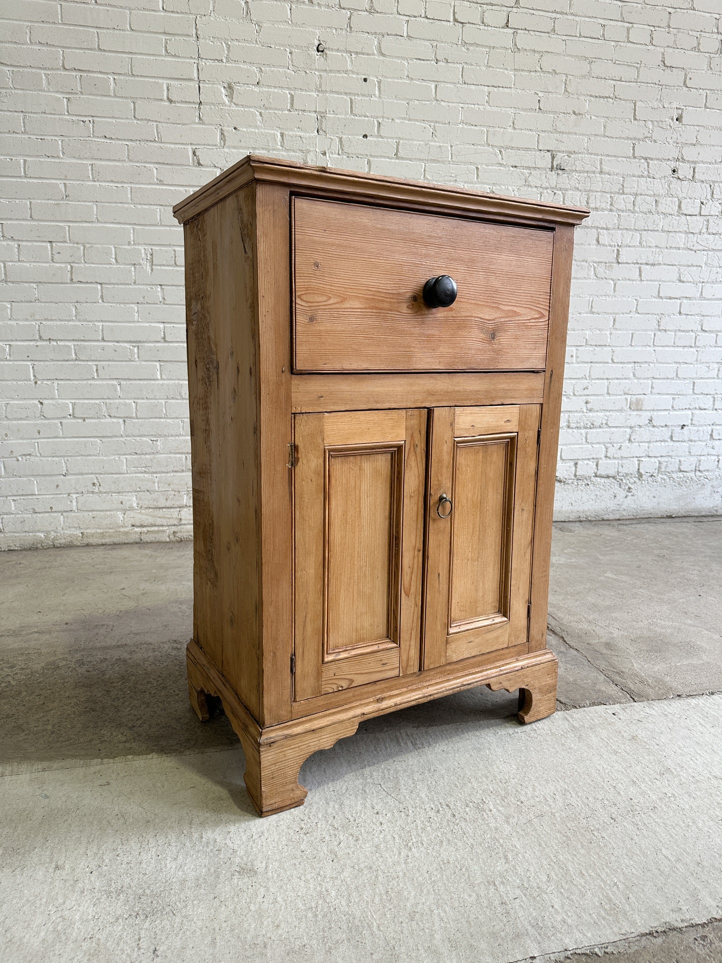 Antique English Pine Single Drawer Cupboard c. 1860