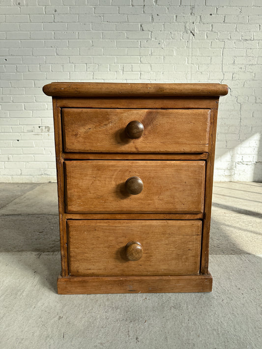 Antique Pine Three Drawer Chest, c. 1800