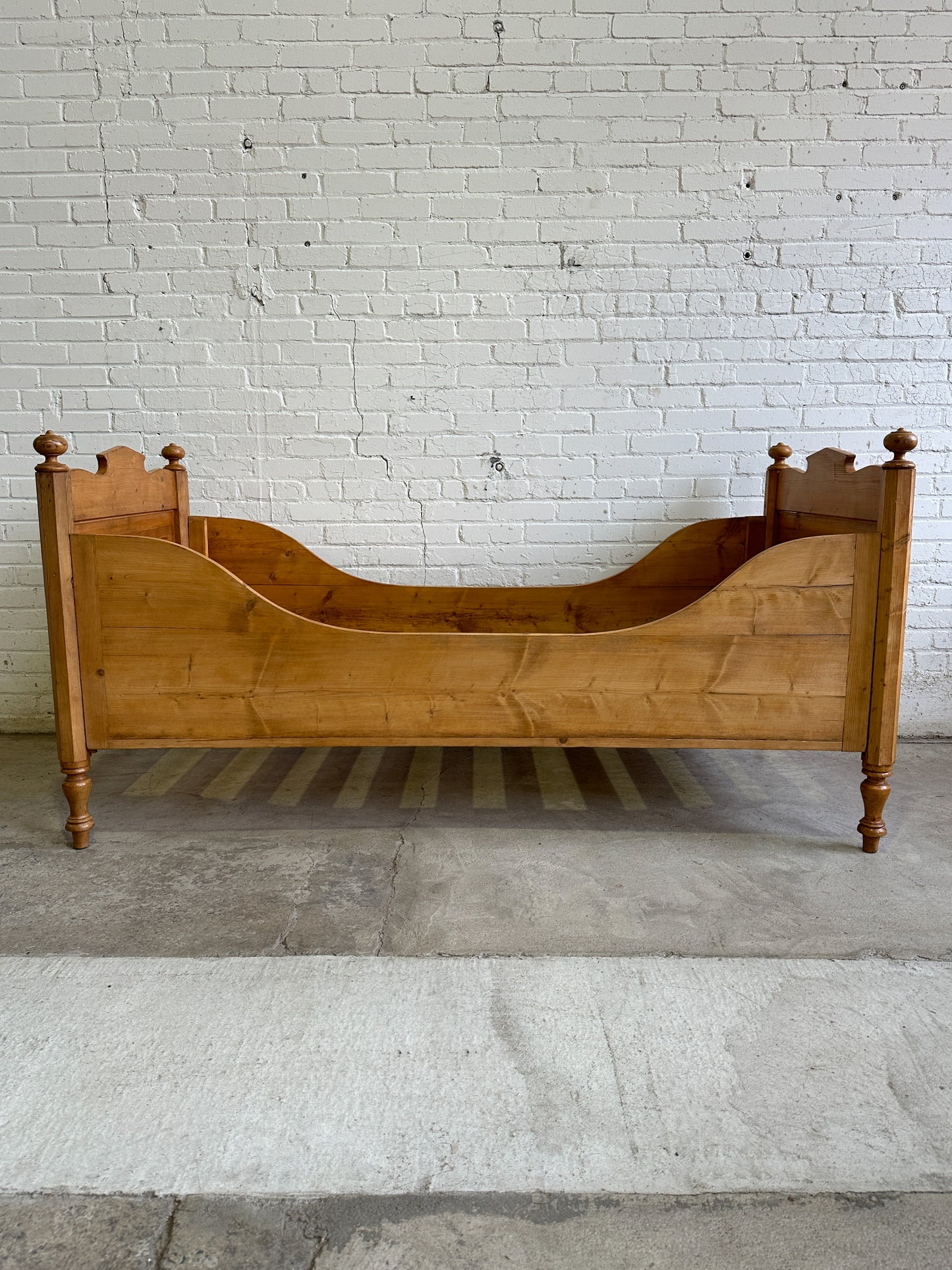 A Pair of Antique Pine Sleigh Beds, c. 1900