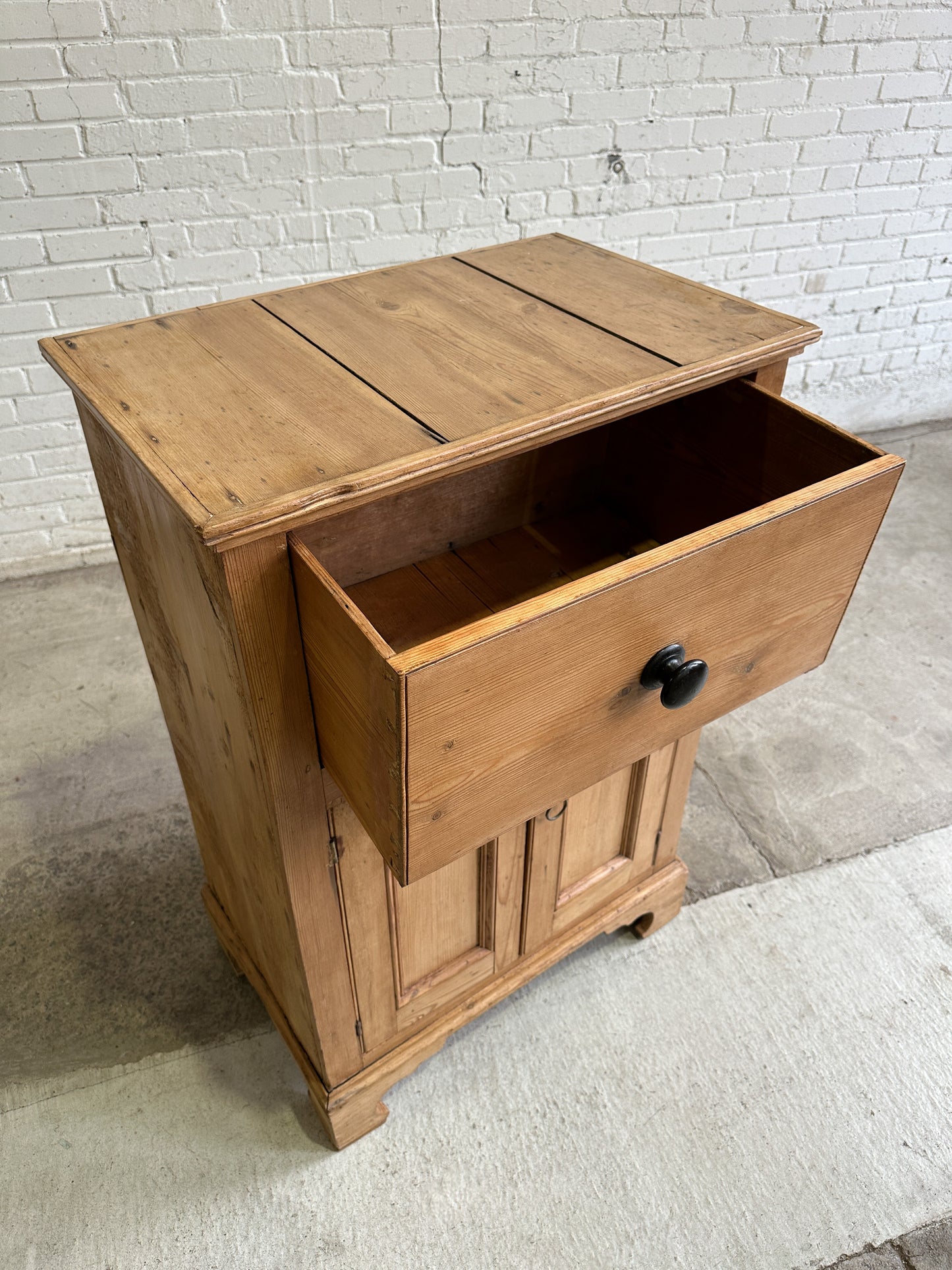 Antique English Pine Single Drawer Cupboard c. 1860