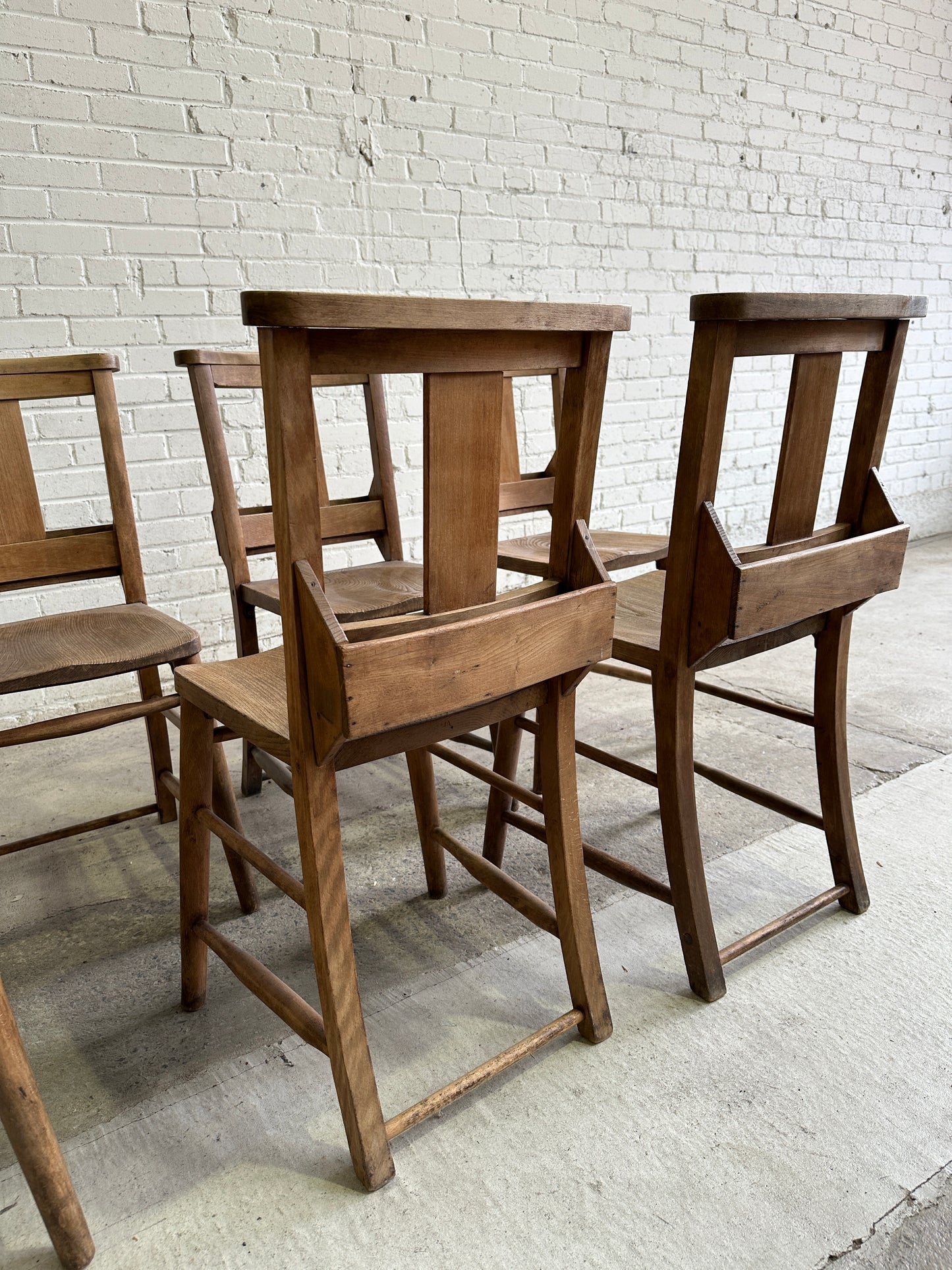 A Set of Six English Chapel Chairs c. 1910