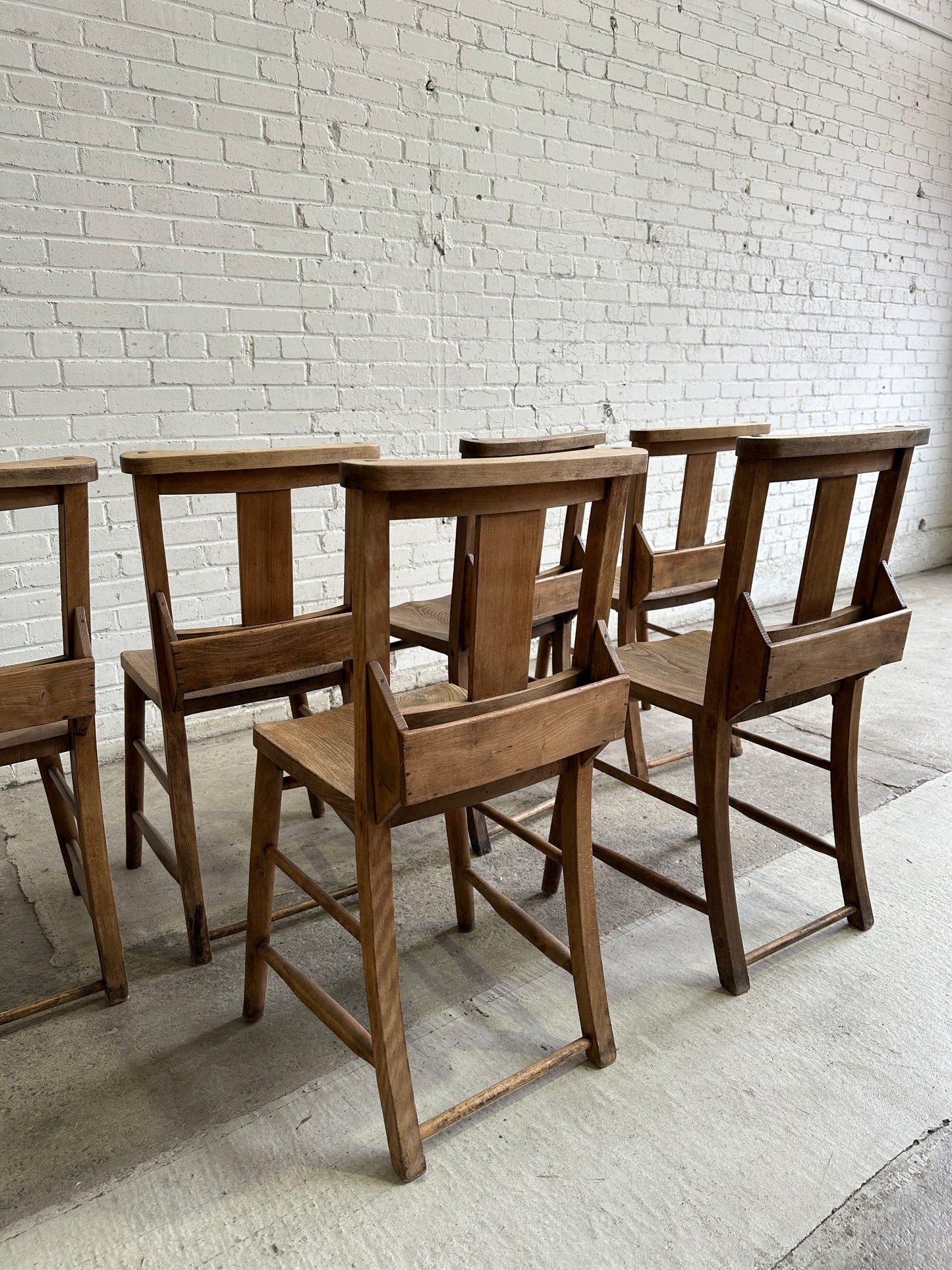 A Set of Six English Chapel Chairs c. 1910