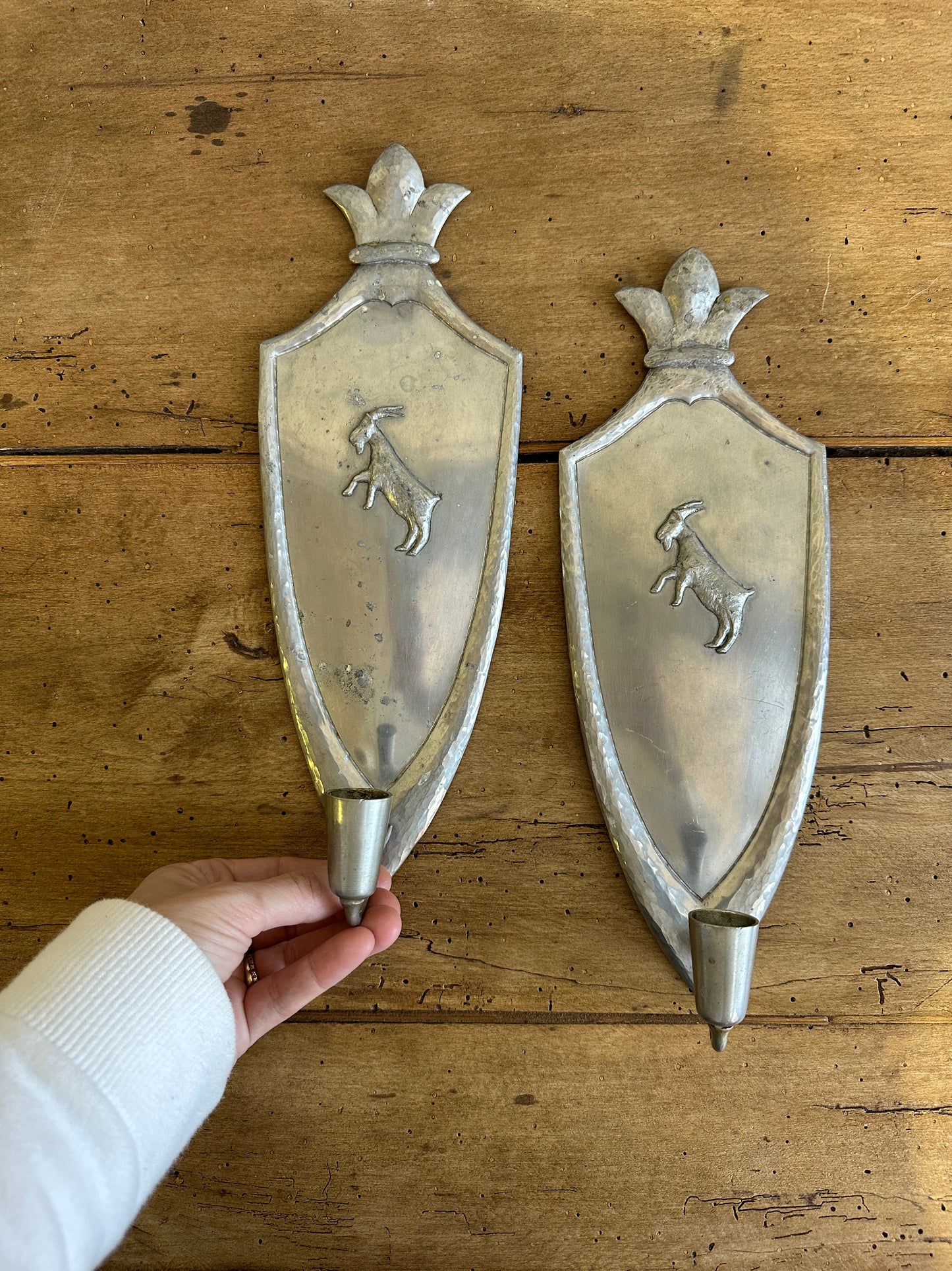 Pewter Swedish Wall Sconces c. 1929