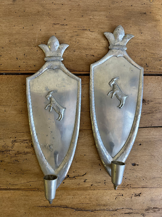 Pewter Swedish Wall Sconces c. 1929