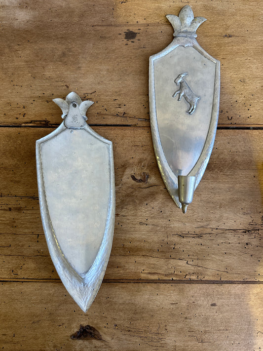 Pewter Swedish Wall Sconces c. 1929