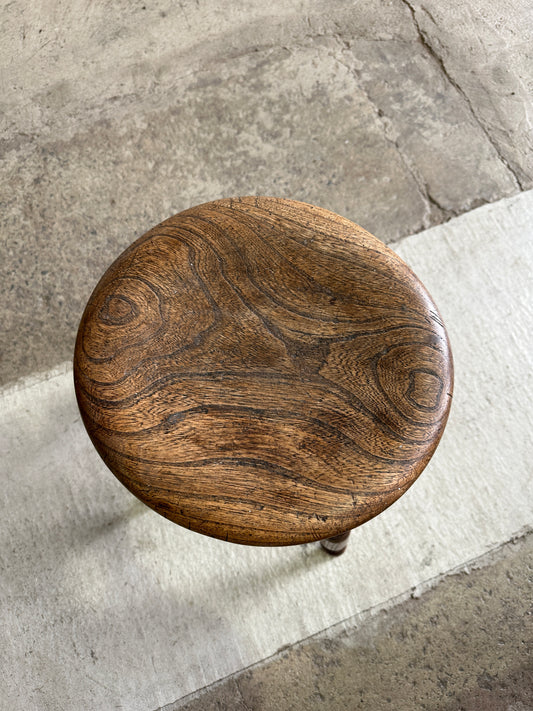 Antique English Elm Stool c. 1880