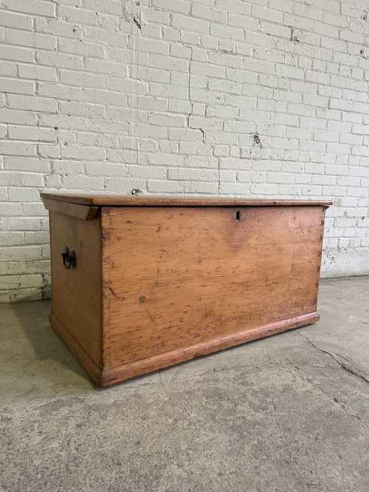 A Large and Rustic Antique Pine English Box c. 1880