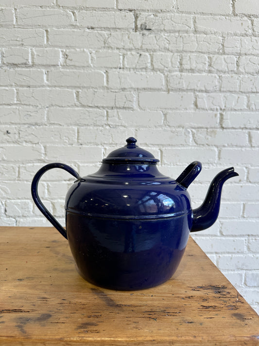 A Large European Antique Enamel Teapot