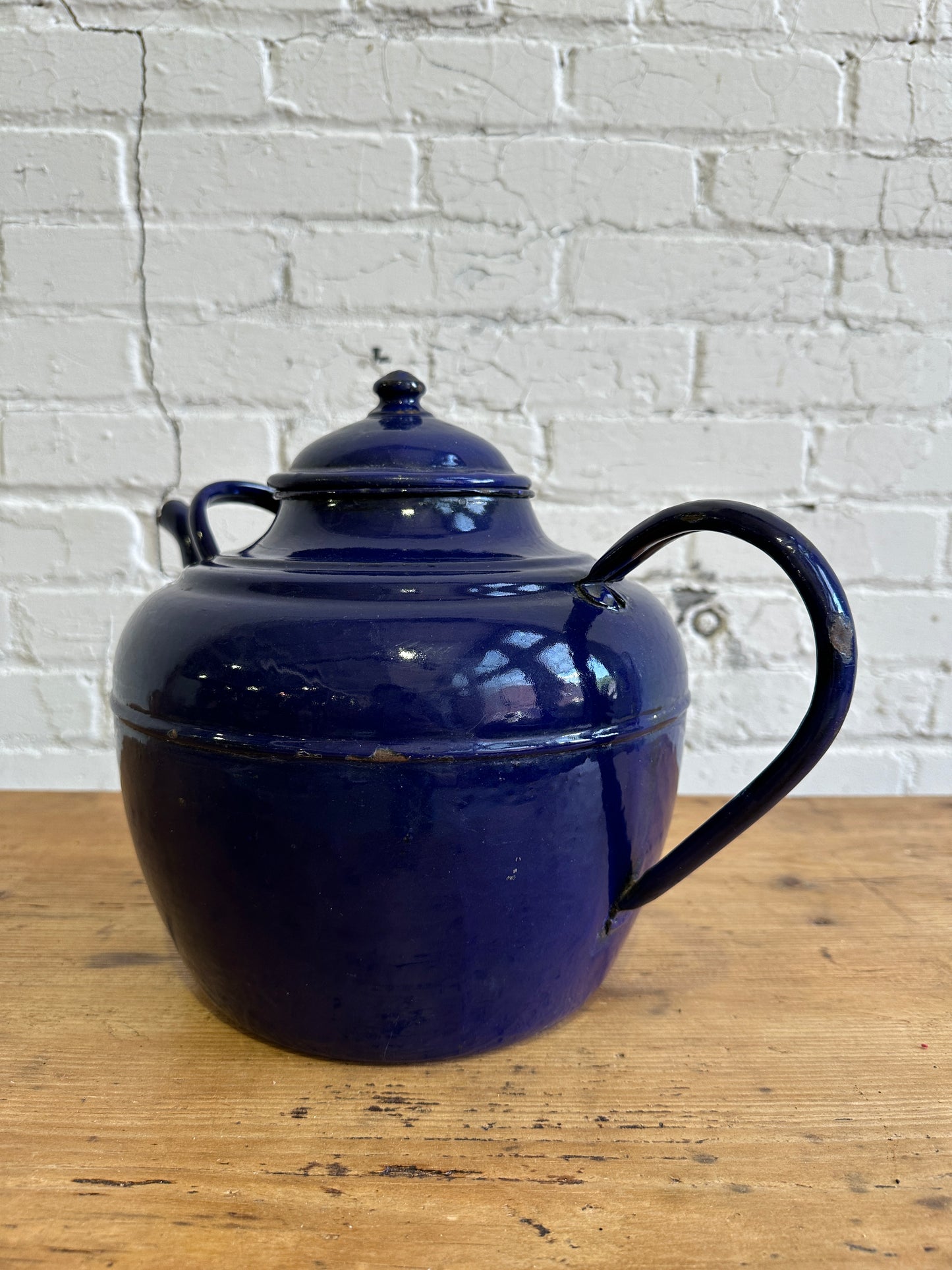 A Large European Antique Enamel Teapot