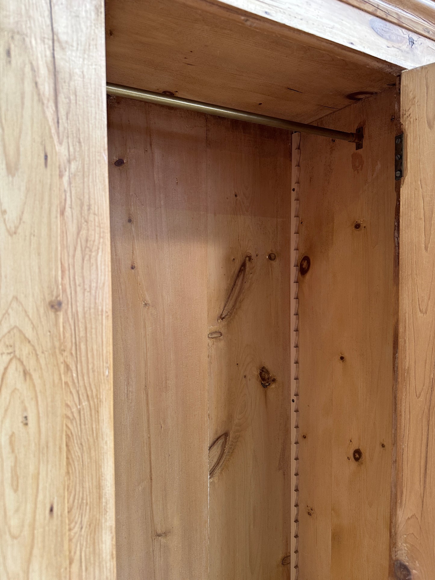 Antique Pine Narrow Cupboard with Drawers c. 1890