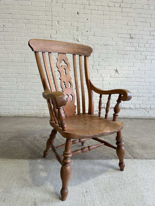 Antique English Grandfather Chair c. 1870