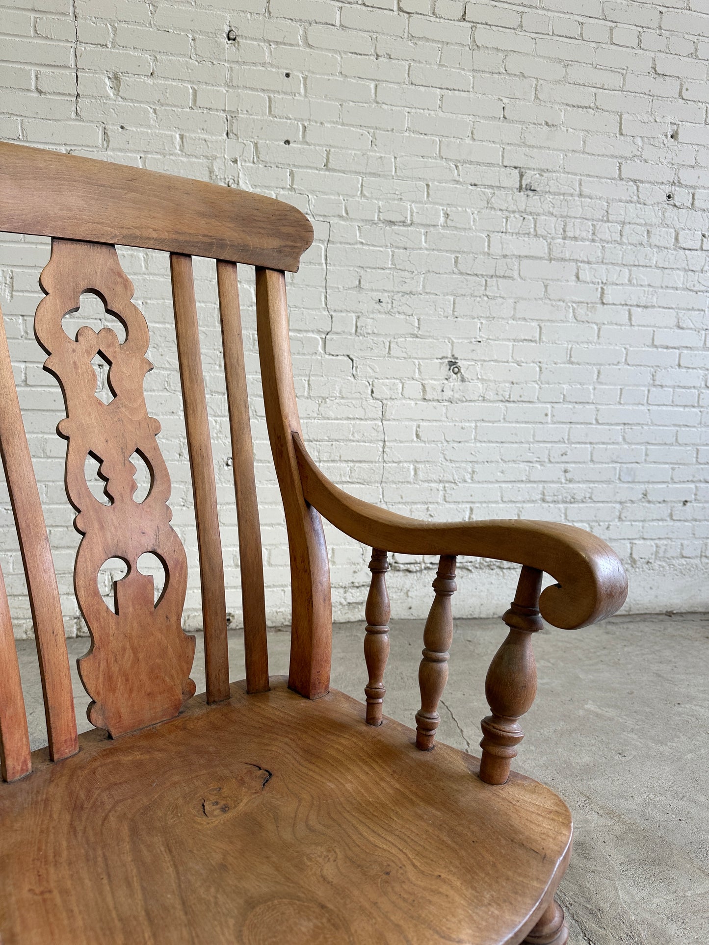 Antique English Grandfather Chair c. 1870