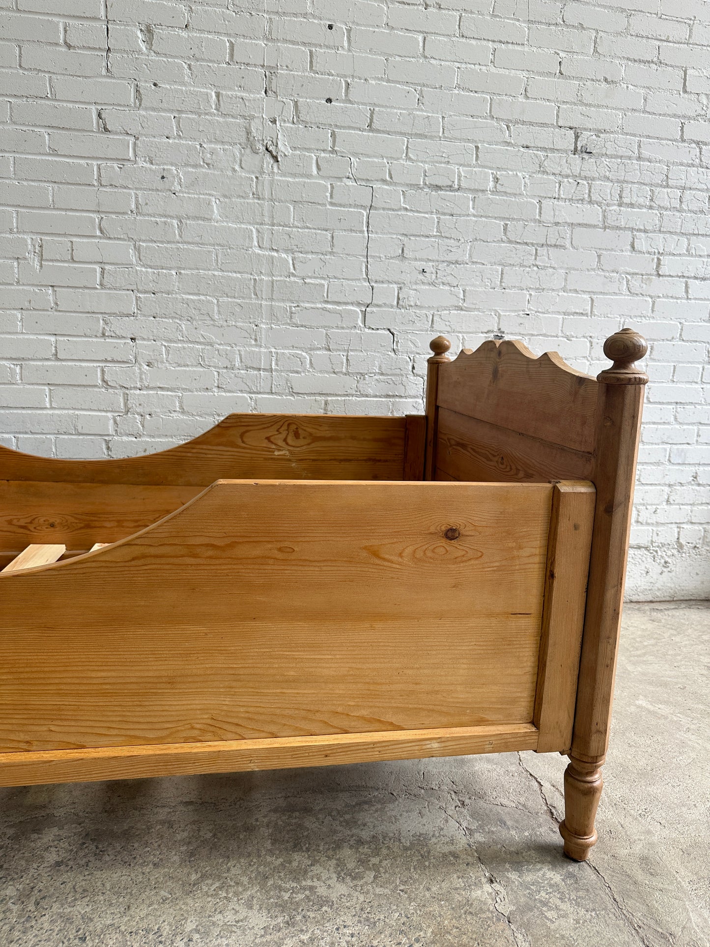 Antique Pine Sleigh Bed c. 1880