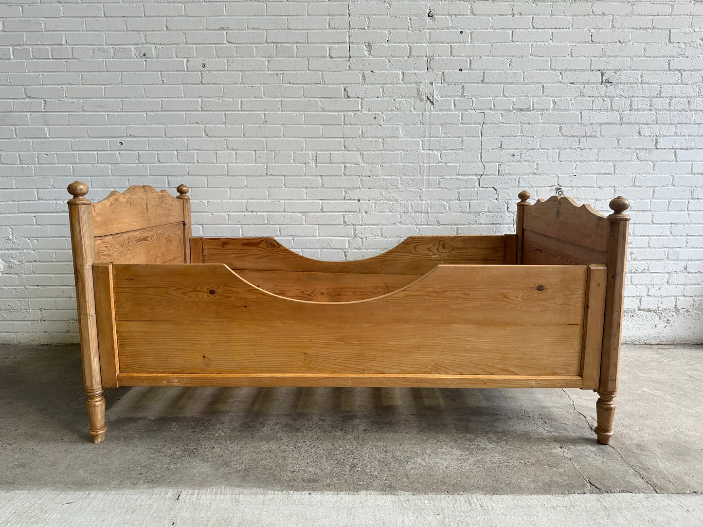 Antique Pine Sleigh Bed c. 1880