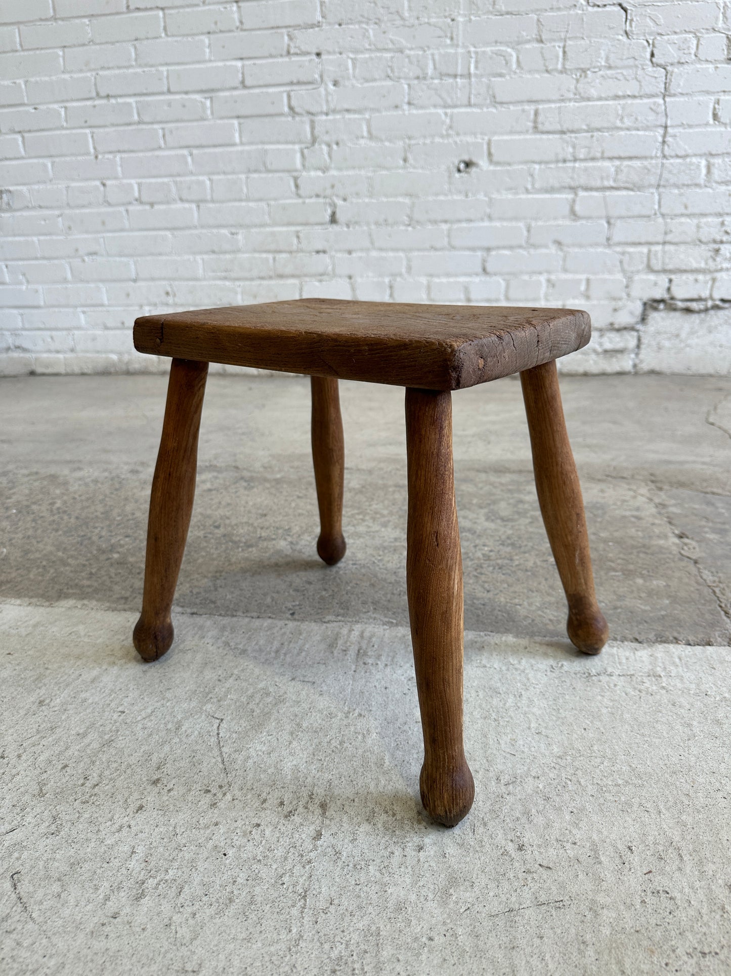 Antique Small Pine English Stool c. 1900