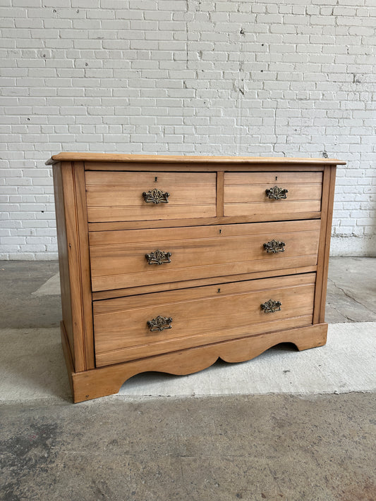 Antique English Walnut Chest of Drawers c. 1900