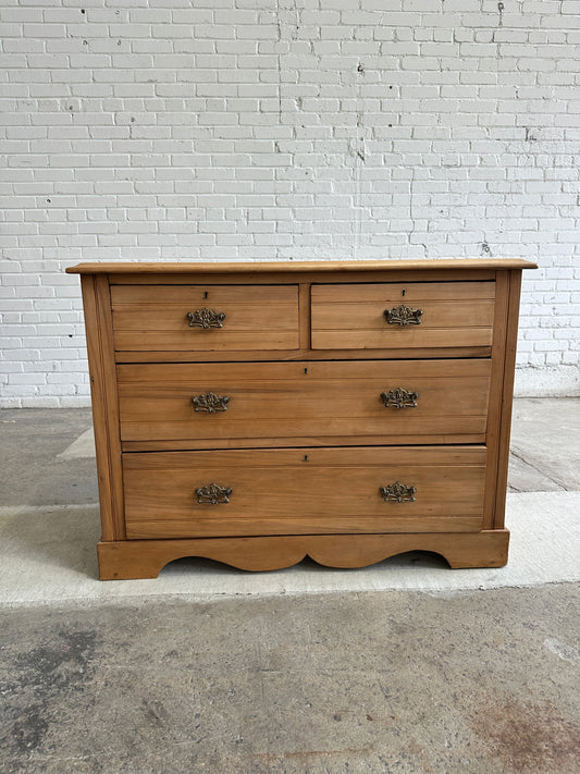 Antique English Walnut Chest of Drawers c. 1900