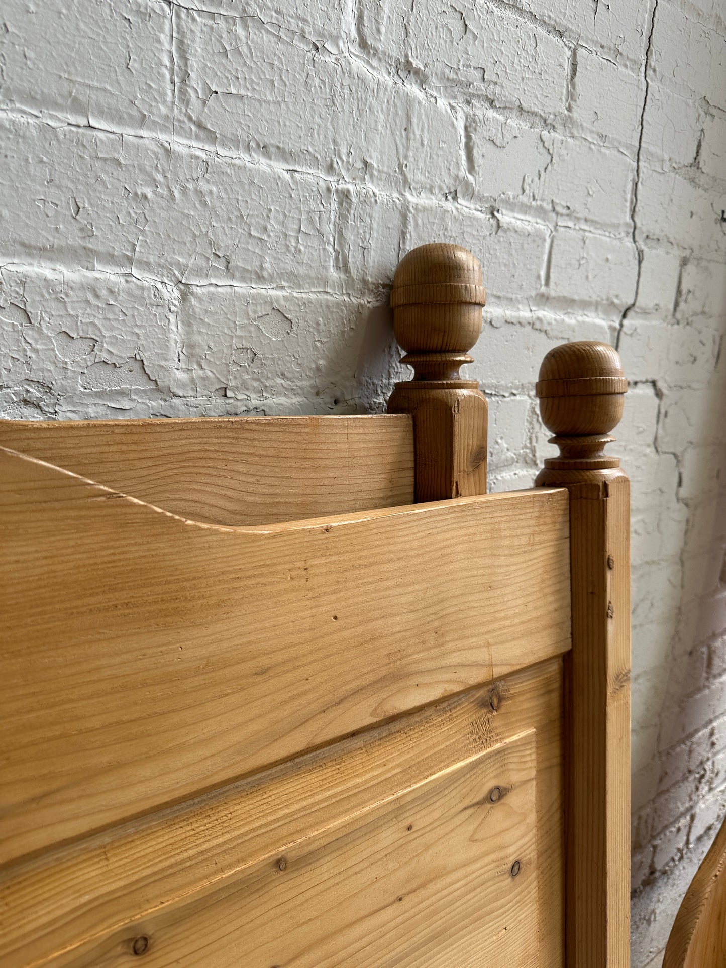 Antique Pine Sleigh Bed c. 1910