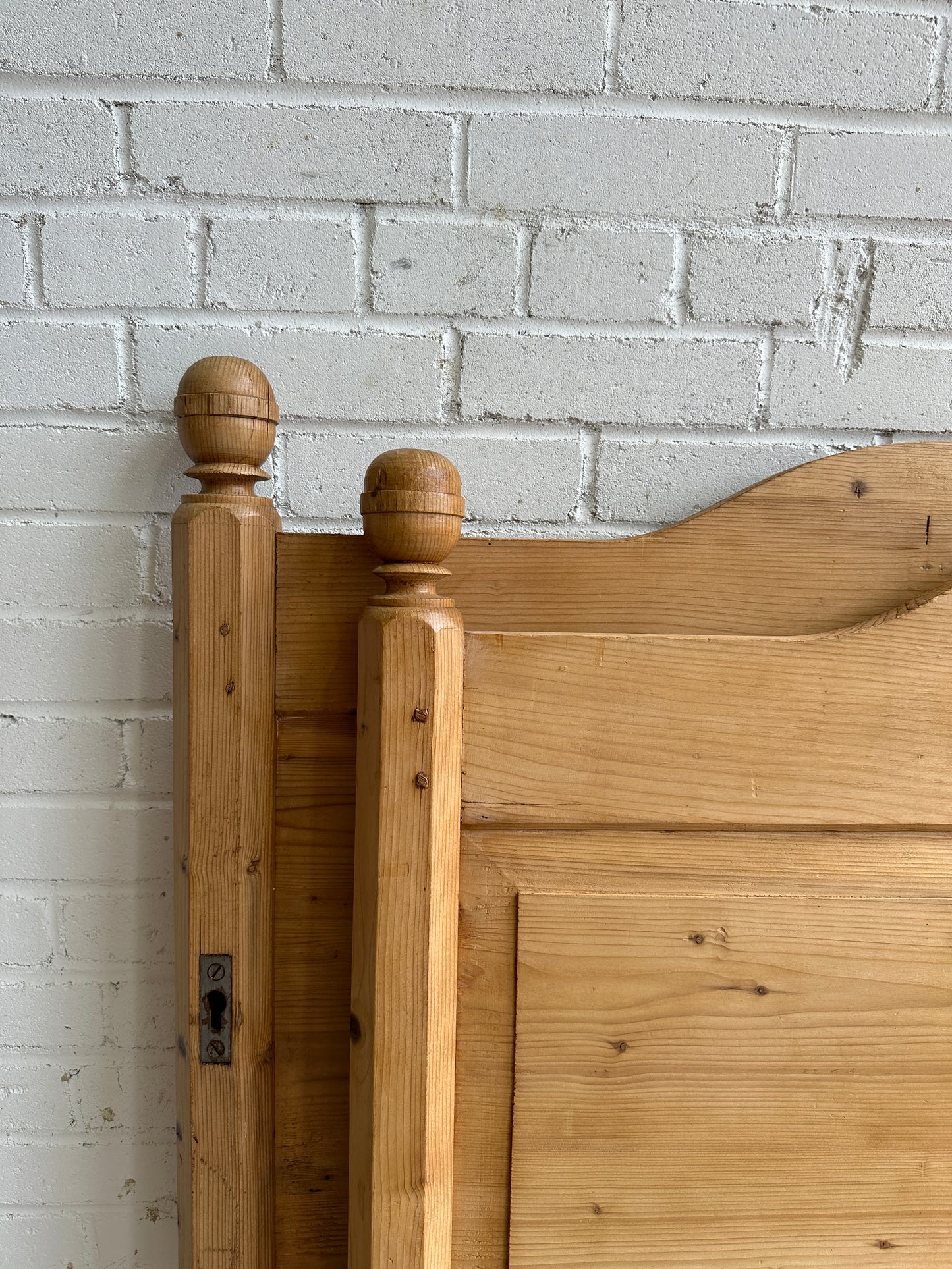 Antique Pine Sleigh Bed c. 1910