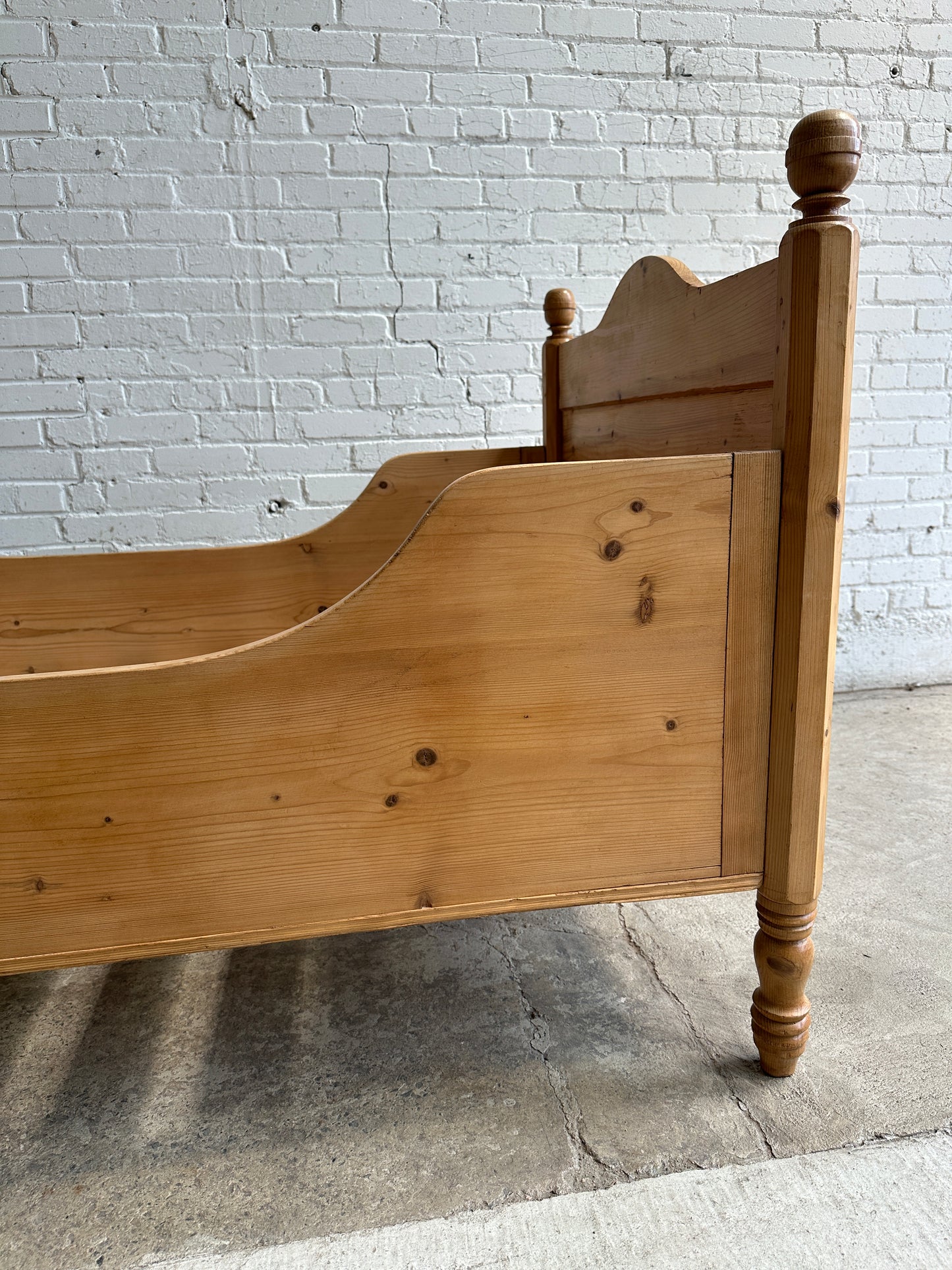 Antique Pine Sleigh Bed c. 1910