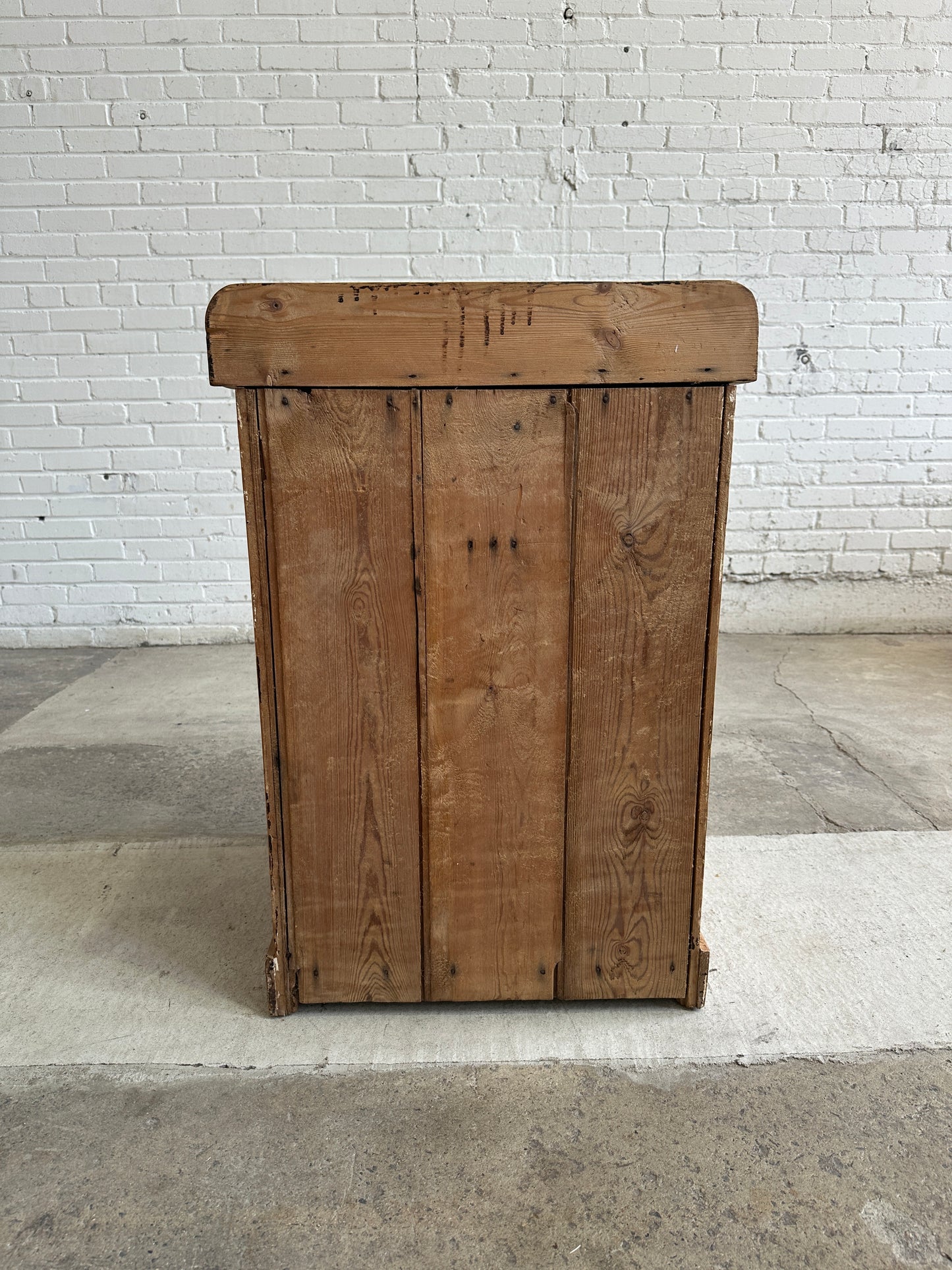 Antique Pine Chest of Drawers or Night Stand with Brass Handles c. 1900