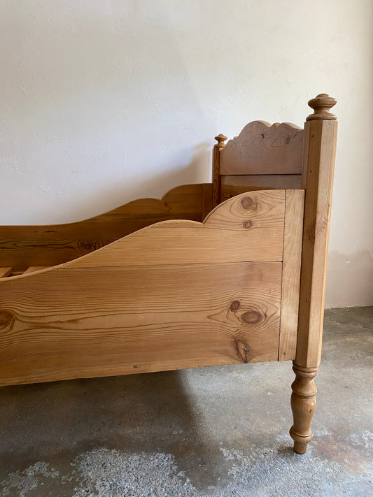 Antique Pine Sleigh Bed c. 1900