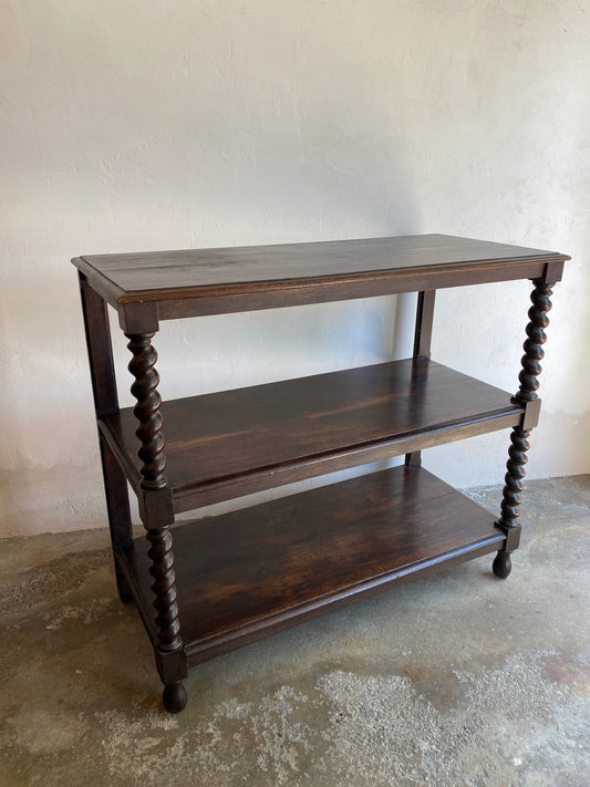 Large Antique English Barley Twist Buffet on Castors c. 1900