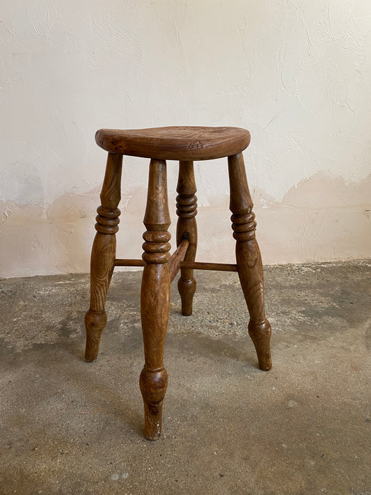 Antique English Elm Stool c. 1890