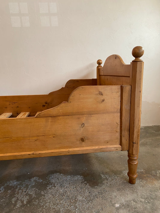 Antique Pine Sleigh Bed c. 1910