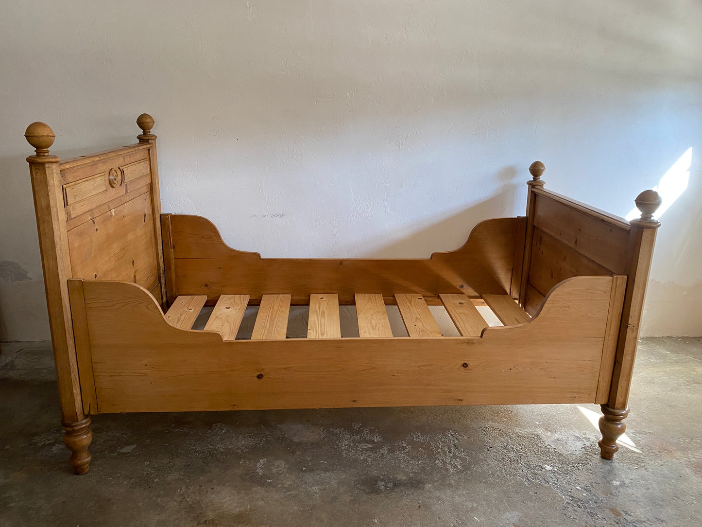 A Pair of Antique Pine Sleigh Beds