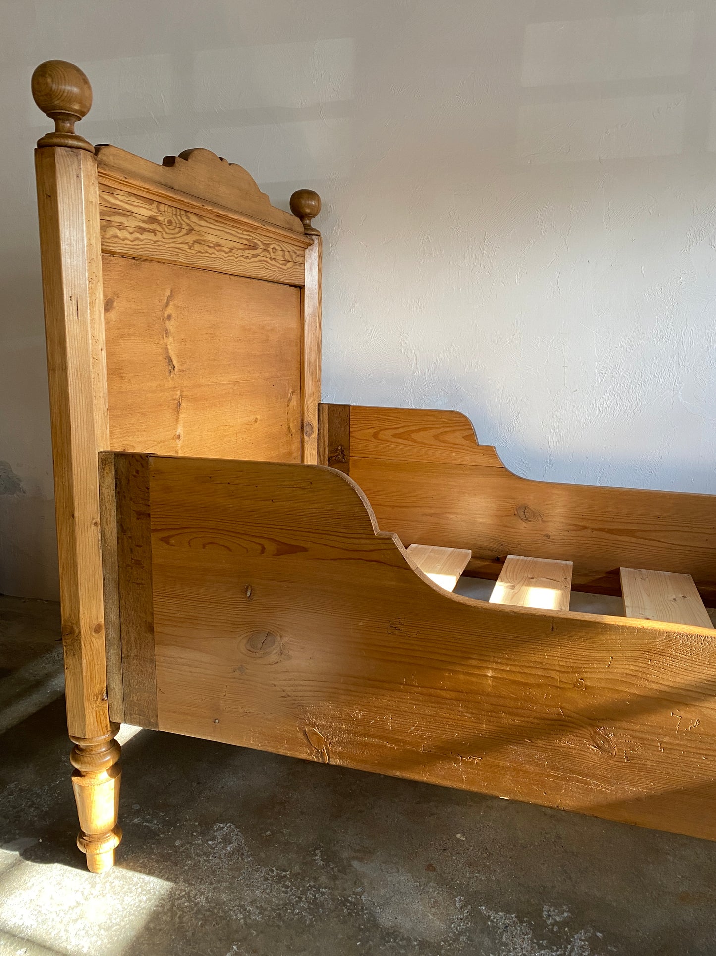 Antique European Sleigh Bed c. 1900