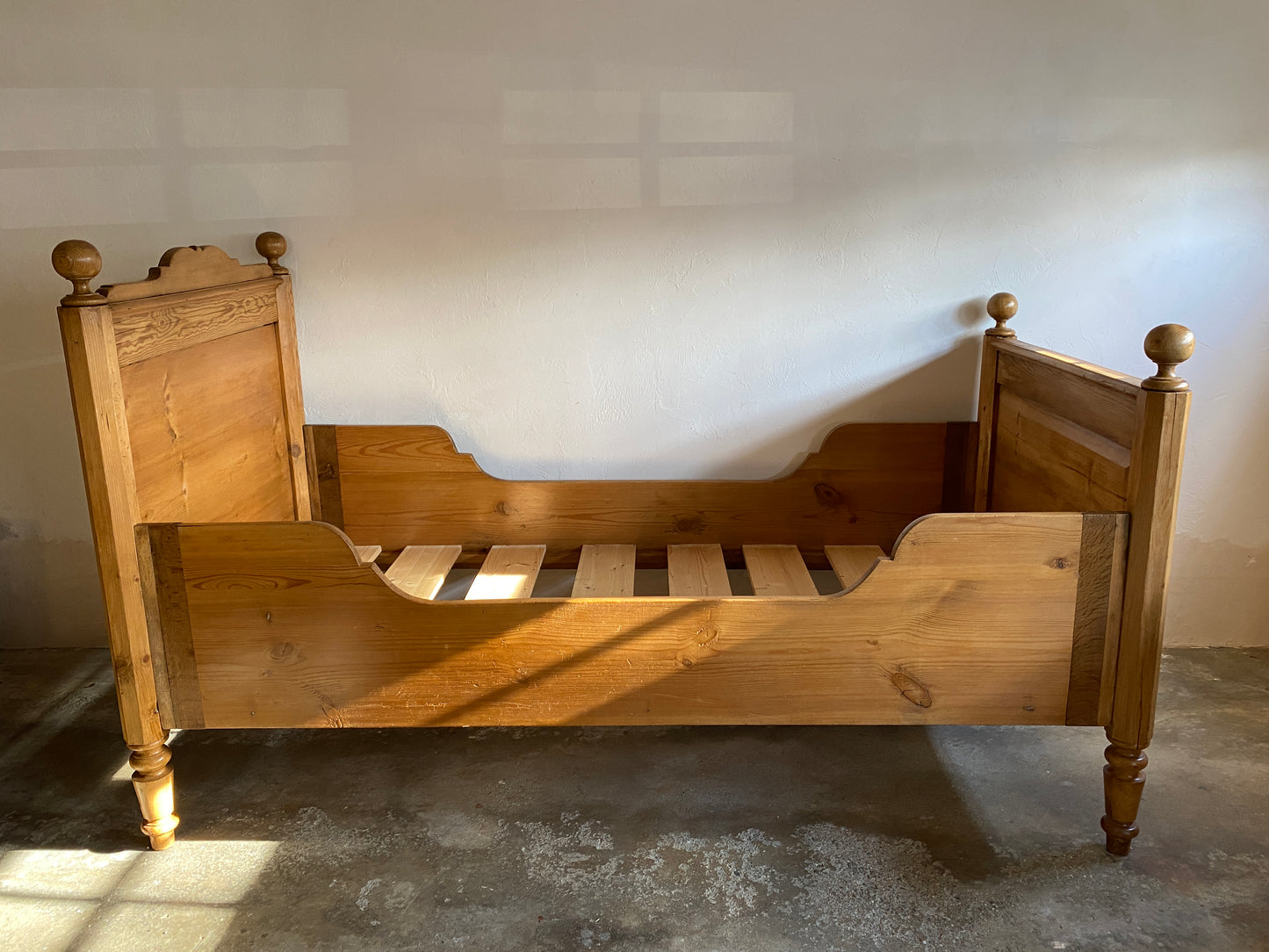 Antique European Sleigh Bed c. 1900