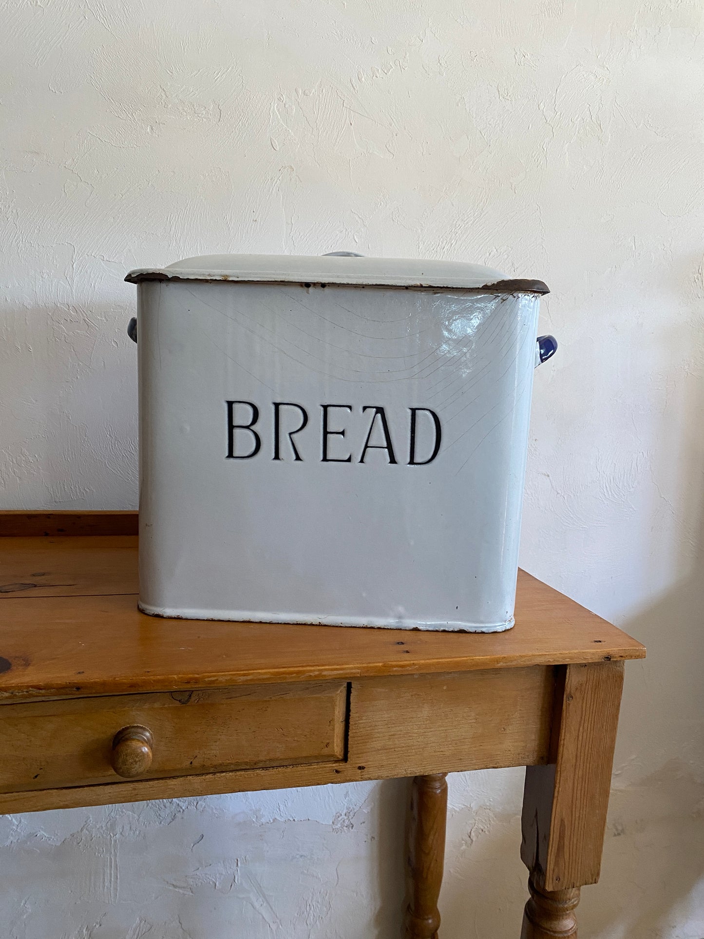 Antique Enamel English Bread Bin Circa 1920