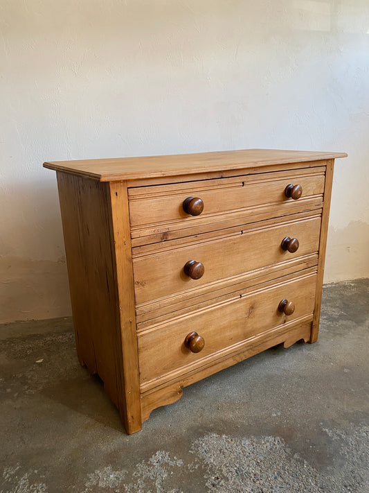 Antique English Chest of Drawers with Tram Lines c. 1900