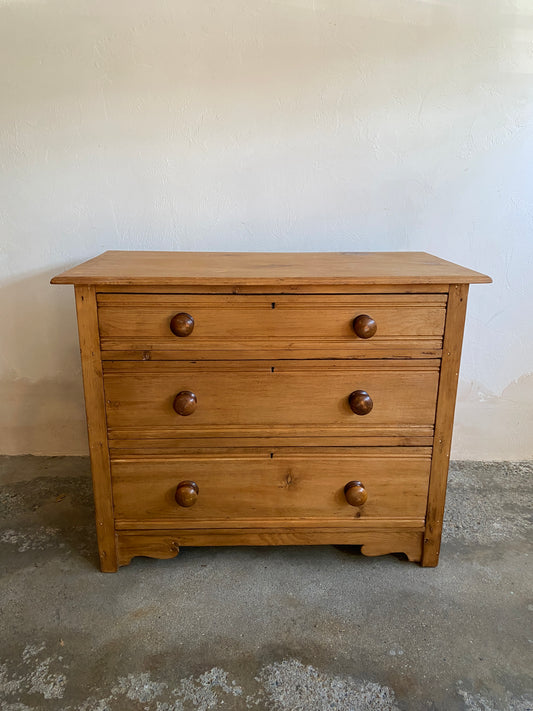 Antique English Chest of Drawers with Tram Lines c. 1900