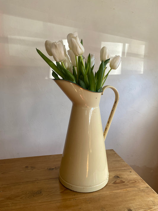 Antique French Enamel Pitcher c. 1920