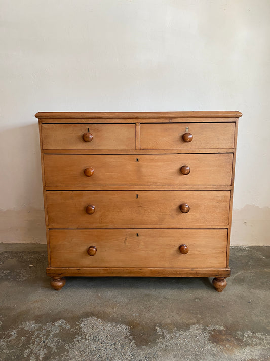 Antique Pine English Chest of Drawers c. 1880