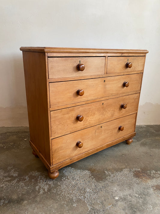 Antique Pine English Chest of Drawers c. 1880