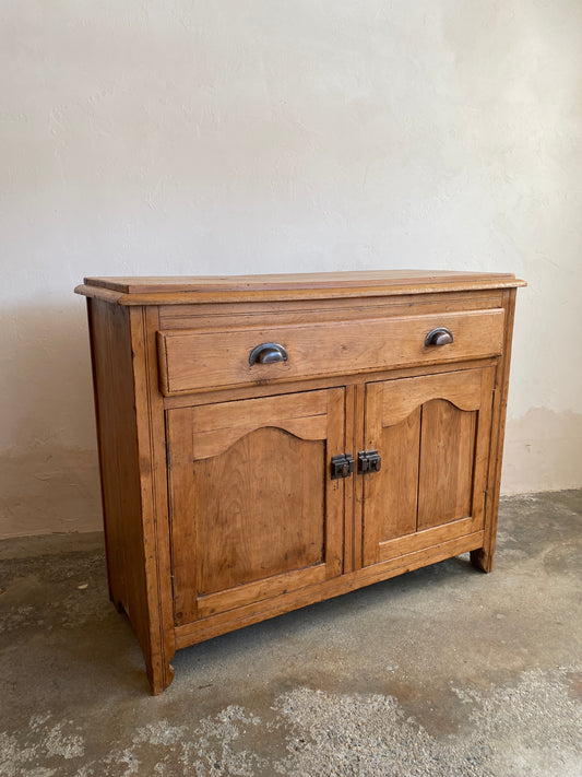 Antique Pine English Cupboard with Drawer c. 1890