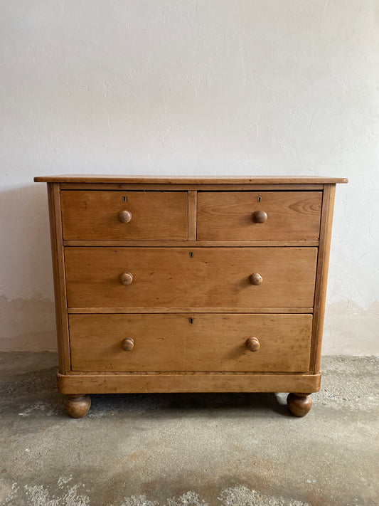 Antique Pine English Chest of Drawers c. 1880