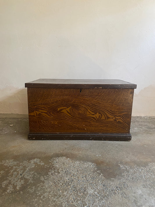 English Faux Grain Antique Pine Box c. 1880